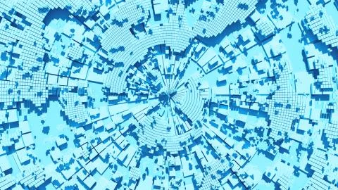 3d render of abstract circular shape divided in segments with hard shadow Stock Illustration