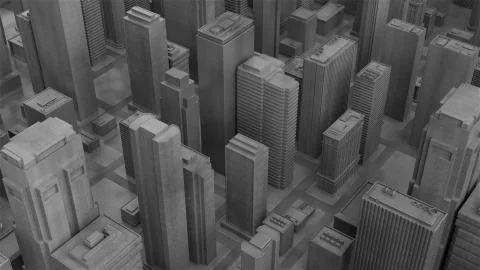 3d render abstract city piece made of wood material. Skyscrapers and low buil Ilustración de archivo