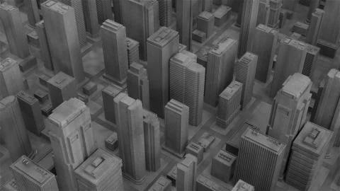 3d render abstract city piece made of wood material. Skyscrapers and low buil Stock Illustration