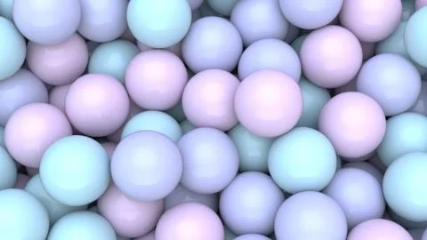 3d render of Abstract colorful spheres balls background. Primitive shapes Stock Illustration