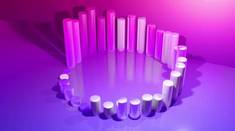 3d render. Abstract columns as abstract background. 3d geometric background as Stock Illustration