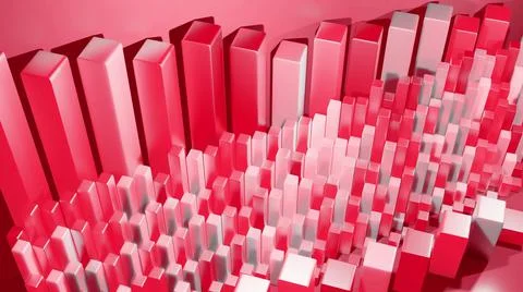 3d render. Abstract columns as background for analytical theme. 3d geometric Illustrazione stock