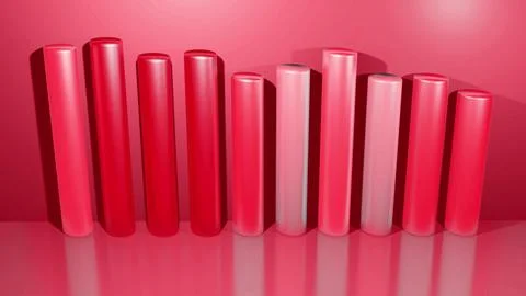 3d render. Abstract columns as background for analytical theme. 3d geometric Stock Illustration