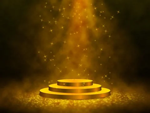 3D Render of Abstract Composition with Podium. Studio with Round Pedestal and イラスト素材