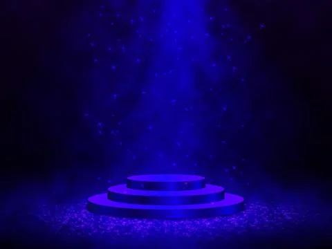 3D Render of Abstract Composition with Podium. Studio with Round Pedestal and Illustrazione stock