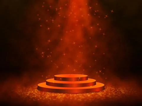 3D Render of Abstract Composition with Podium. Studio with Round Pedestal and イラスト素材