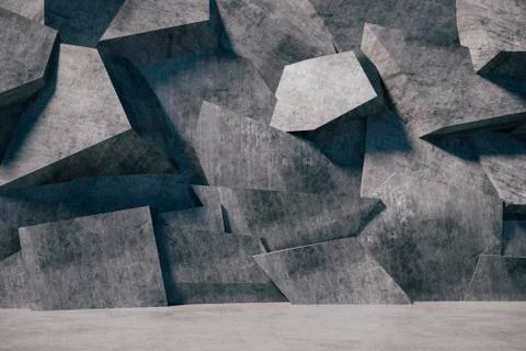 3d render of abstract concrete wall Stock Illustration