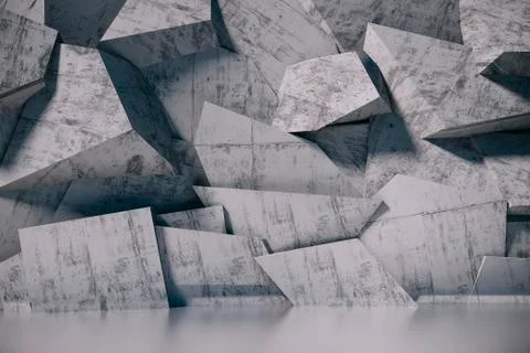 3d render of abstract concrete wall Stock Illustration