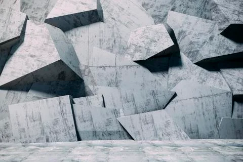 3d render of abstract concrete wall Stock Illustration