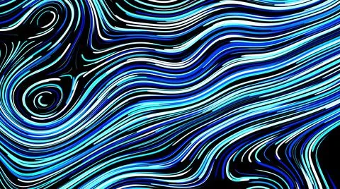 3d render. Abstract creative background with curled lines like blue trails on Stock Illustration