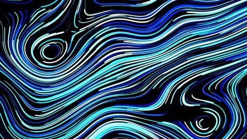3d render. Abstract creative background with curled lines like blue trails on 스톡 일러스트