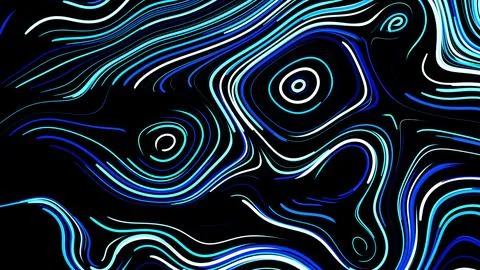 3d render. Abstract creative background with curled lines like blue trails on 스톡 일러스트