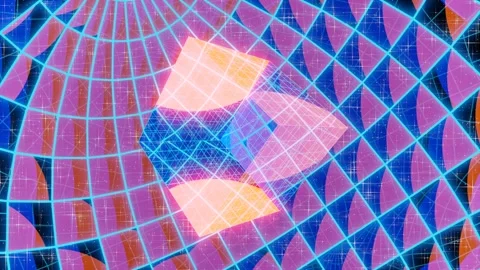 3d render abstract cube rotates inside an even larger cube Stock Footage 210389841