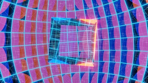 3d render abstract cube rotates inside an even larger cube Stock Footage 214060430