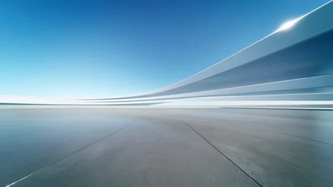 3d render of abstract curve structure futuristic architecture Stock Footage 334911101