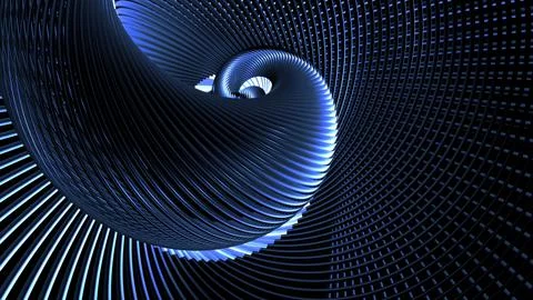3d render. Abstract dark background with curved lines like tubes twisted in Stock Illustration