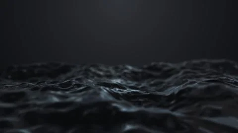 3d render Abstract dark cg wave on black background Stock Illustration