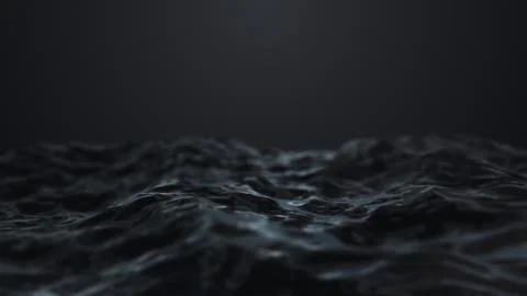 3d render Abstract dark cg wave on black background Stock Illustration