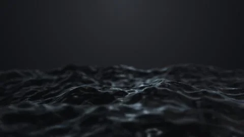 3d render Abstract dark cg wave on black background Stock Illustration