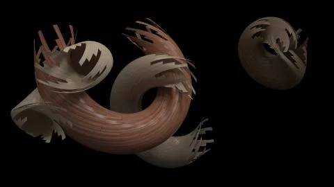 3d render of Abstract design background with swirl shapes Stock Illustration