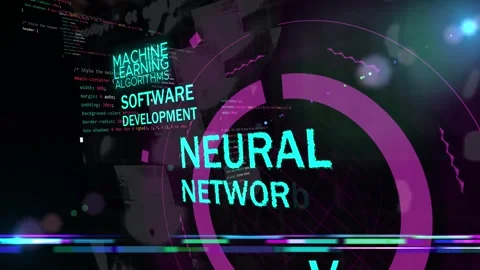 3d render abstract digital animation of programming therms. Ai coding Stock Footage 302929644