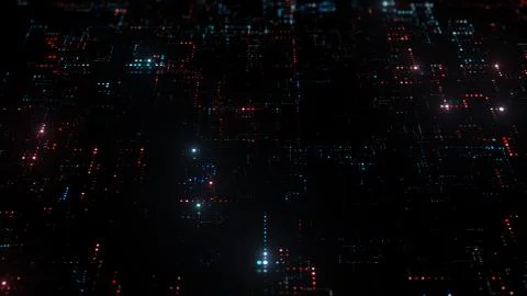 3d render abstract digital background with tech dots. Technology concept with Stock Illustration