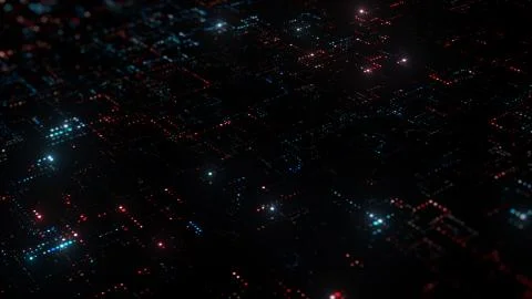 3d render abstract digital background with tech dots. Technology concept with Stock Illustration