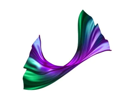 3d render, abstract drapery clip art isolated on white background, purple Stock Illustration