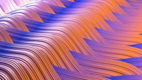 3D render of Abstract dynamic textured wave background Stock Illustration