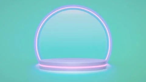 3D Render of Abstract Elegant Colorful Stage-Podium Illustrazione stock