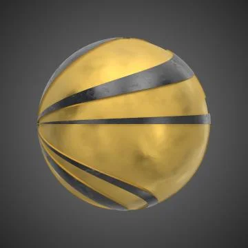 3d render abstract element with metal lines that displaced inner from marble  Stock Illustration