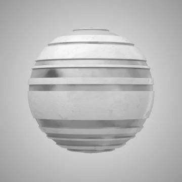 3d render abstract element with metal lines that displaced inner from marble  Illustrazione stock