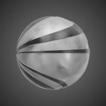 3d render abstract element with metal lines that displaced inner from marble  Illustrazione stock
