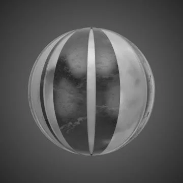 3d render abstract element with metal lines that displaced inner from marble  Illustrazione stock