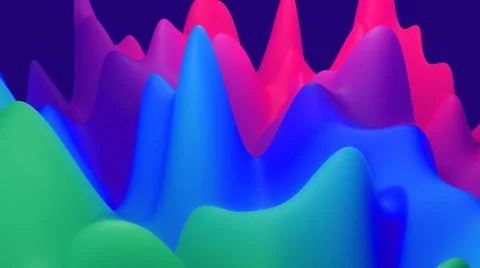 3d render. abstract fantastic background, liquid gradient of paint with internal Illustrazione stock