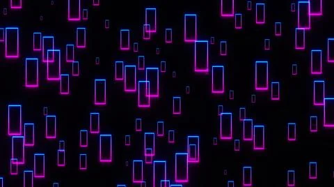 3d render, abstract fashion background, purple blue glowing neon frame gradie Stock Illustration