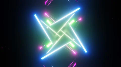 3d render, abstract fashion background, glowing neon figure Stock Illustration