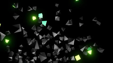 3d render. Abstract festive background with cloud of pyramids flashing neon 스톡 일러스트