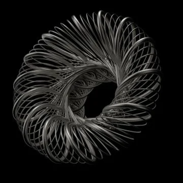 3d render abstract figure. Structure made of repetitive elements with roughne Stock Illustration