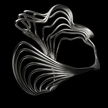 3d render abstract figure. Structure made of repetitive elements with roughne Stock Illustration