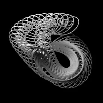 3d render abstract figure. White structure made of repetitive elements. Stock Illustration