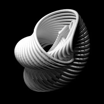 3d render abstract figure. White structure made of repetitive elements. Stock Illustration