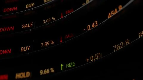 3d render abstract financial background. Market shares and percentage show on Illustrazione stock