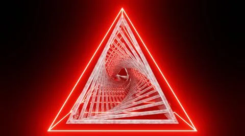 3d render. Abstract futuristic geometric background with lines, glow. Glowing Stock Illustration