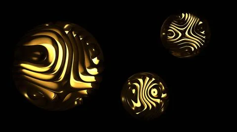 3D Render. Abstract futuristic geometric goldes shapes background Stock Illustration