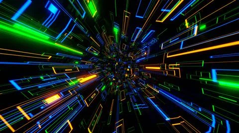 3D Render. Abstract futuristic geometric shapes background Stock Illustration