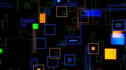 3D Render. Abstract futuristic geometric shapes background Stock Illustration