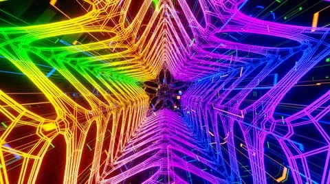 3D Render. Abstract futuristic geometric shapes background Stock Illustration