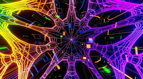 3D Render. Abstract futuristic geometric shapes background Stock Illustration