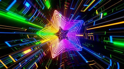 3D Render. Abstract futuristic geometric shapes background Stock Illustration